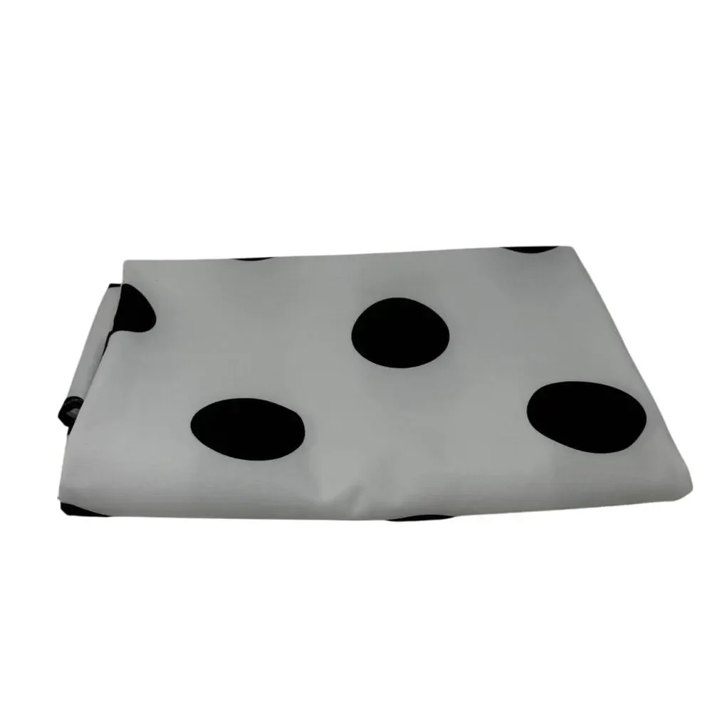 Vintage Black White Polka Dot 60x60 Tablecloth Retro Mod USA Made